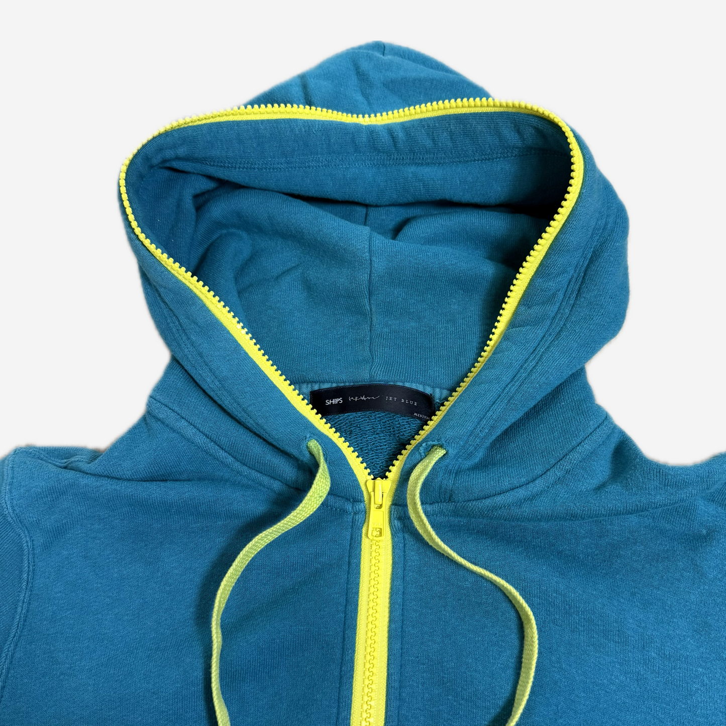 Teal Neon Zip-Up Hoodie