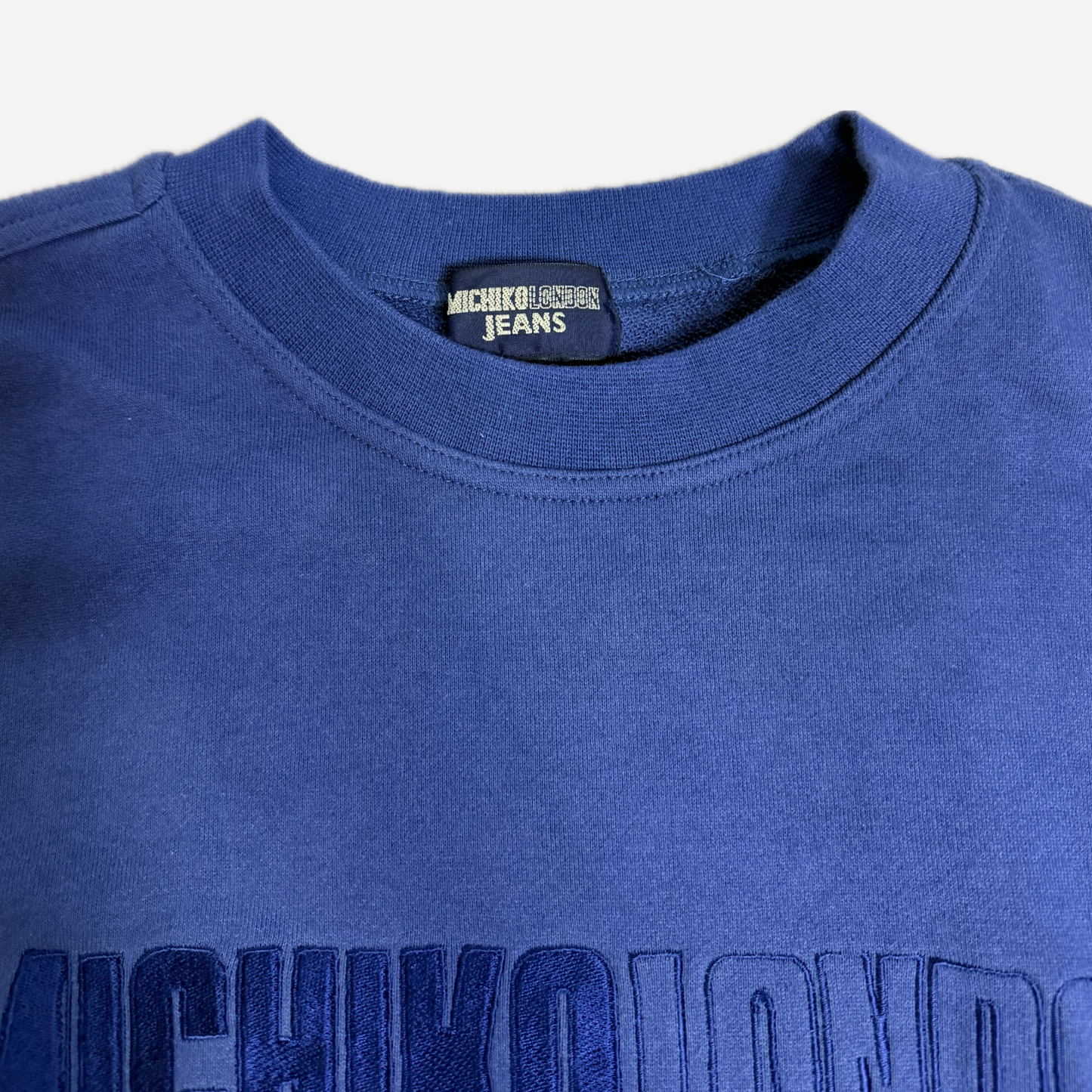 Navy Michiko London Jeans Embossed Sweatshirt