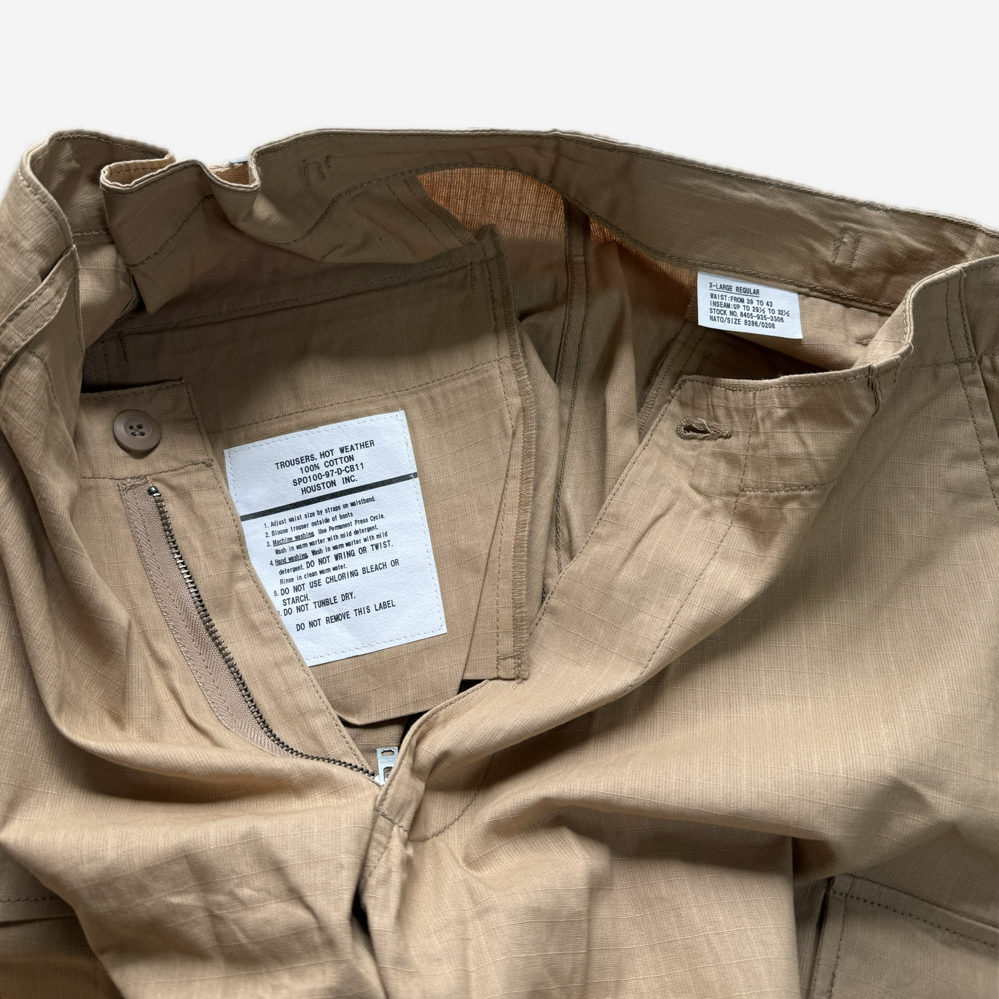Beige Military Cargo Pants