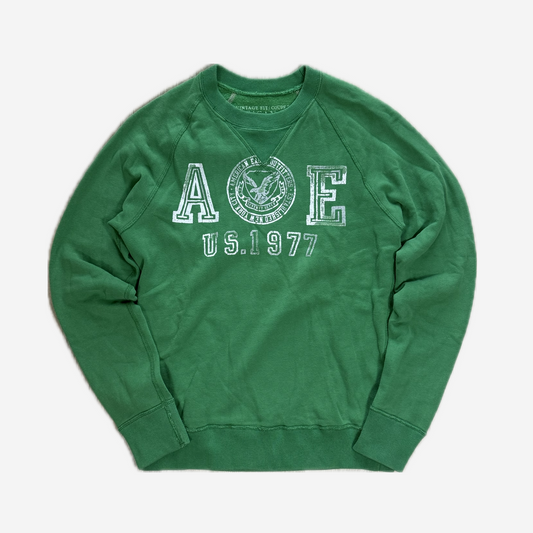 Green A&E 1977 Logo Crewneck Sweatshirt
