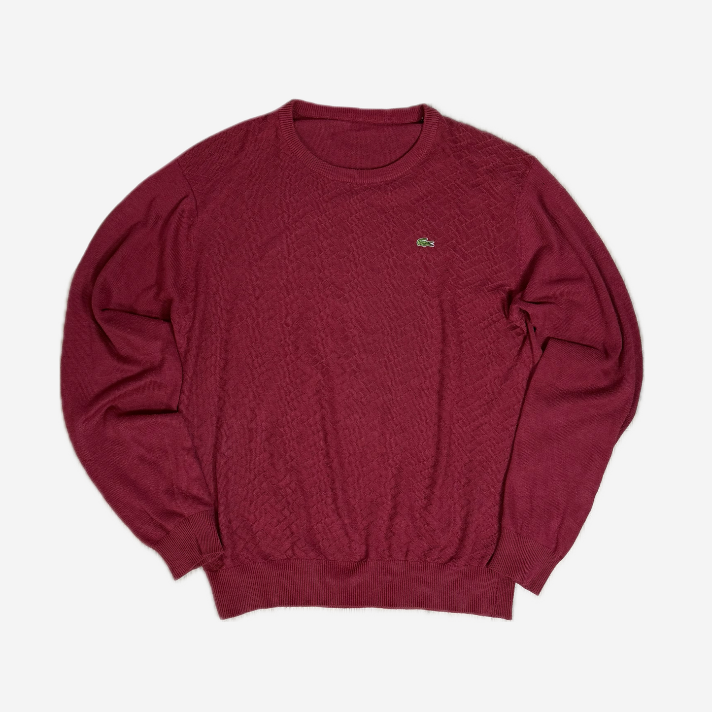 Burgundy Lacoste Textured Knit Sweater