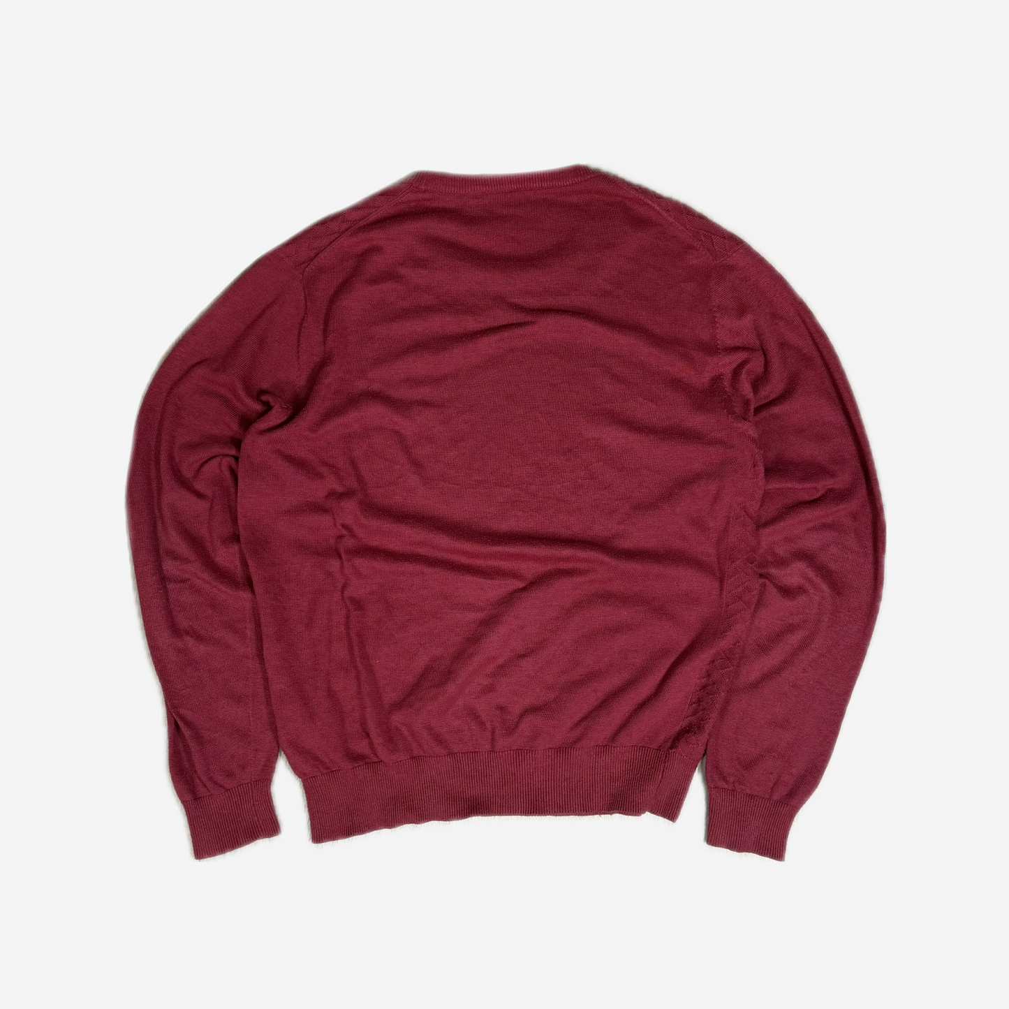 Burgundy Lacoste Textured Knit Sweater
