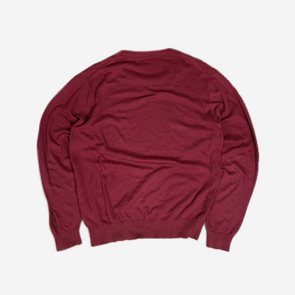Burgundy Lacoste Textured Knit Sweater