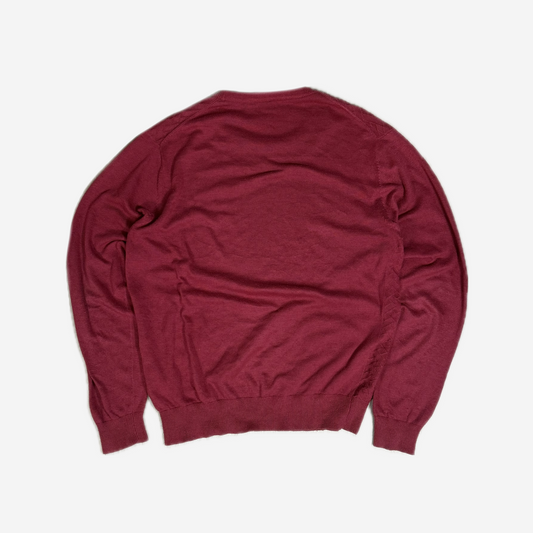 Burgundy Lacoste Textured Knit Sweater