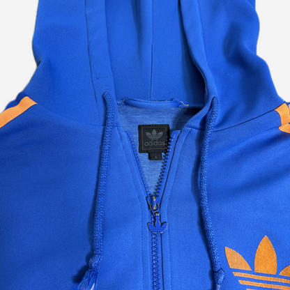 90s Blue Orange adidas Trefoil Zip Hoodie