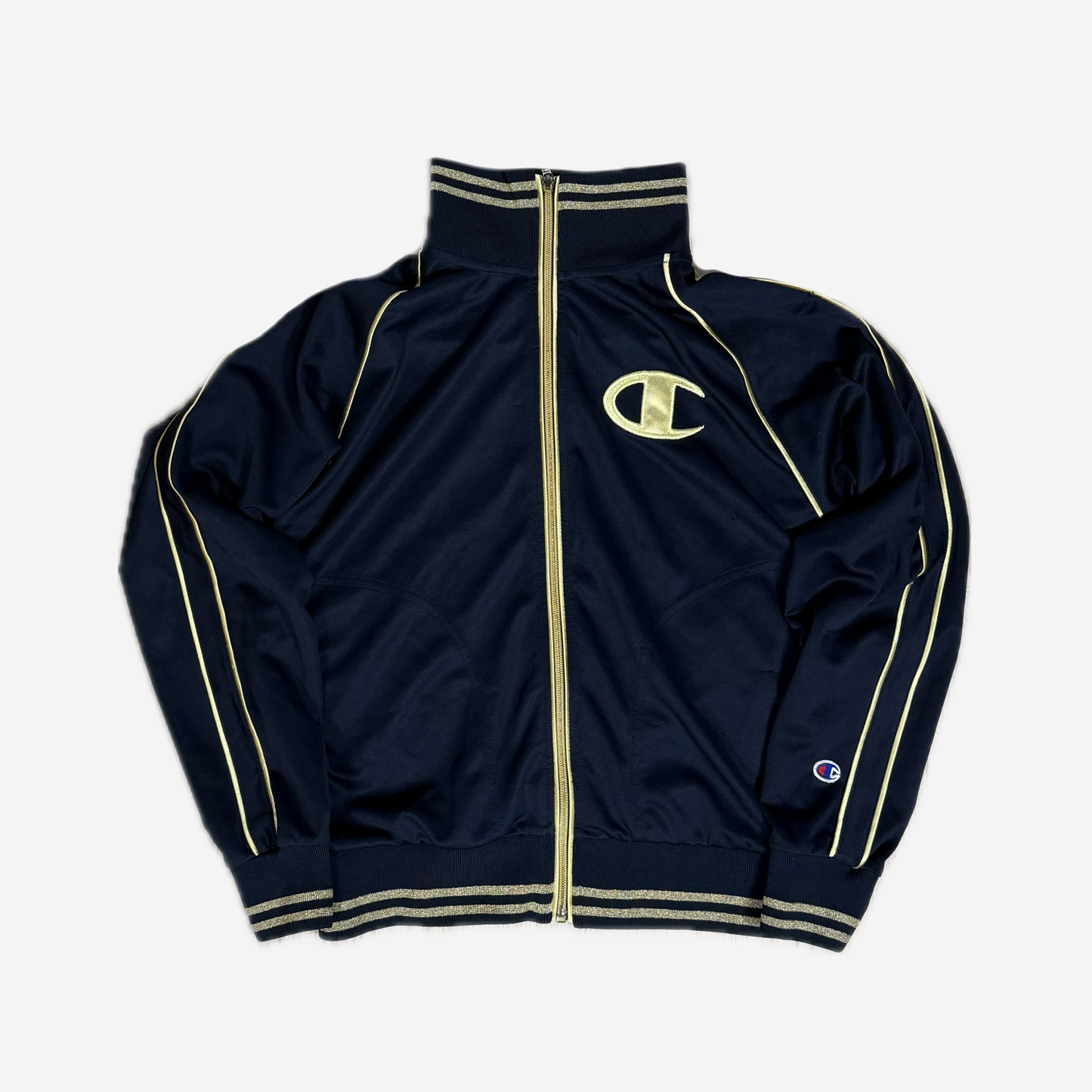 Navy Gold Champion Logo Track Jacket