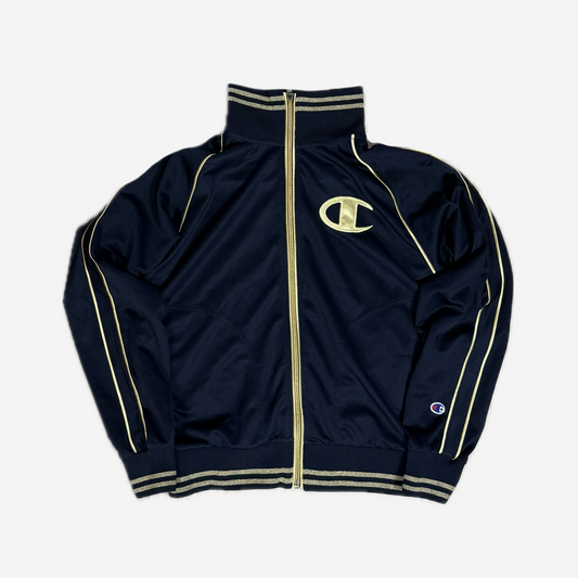 Navy Gold Champion Logo Track Jacket