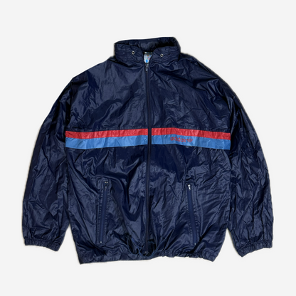90s Adidas Navy Stripe Nylon Track Jacket