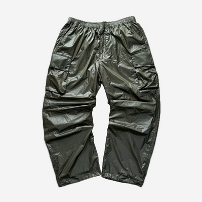 Olive Nylon Cargo Pants