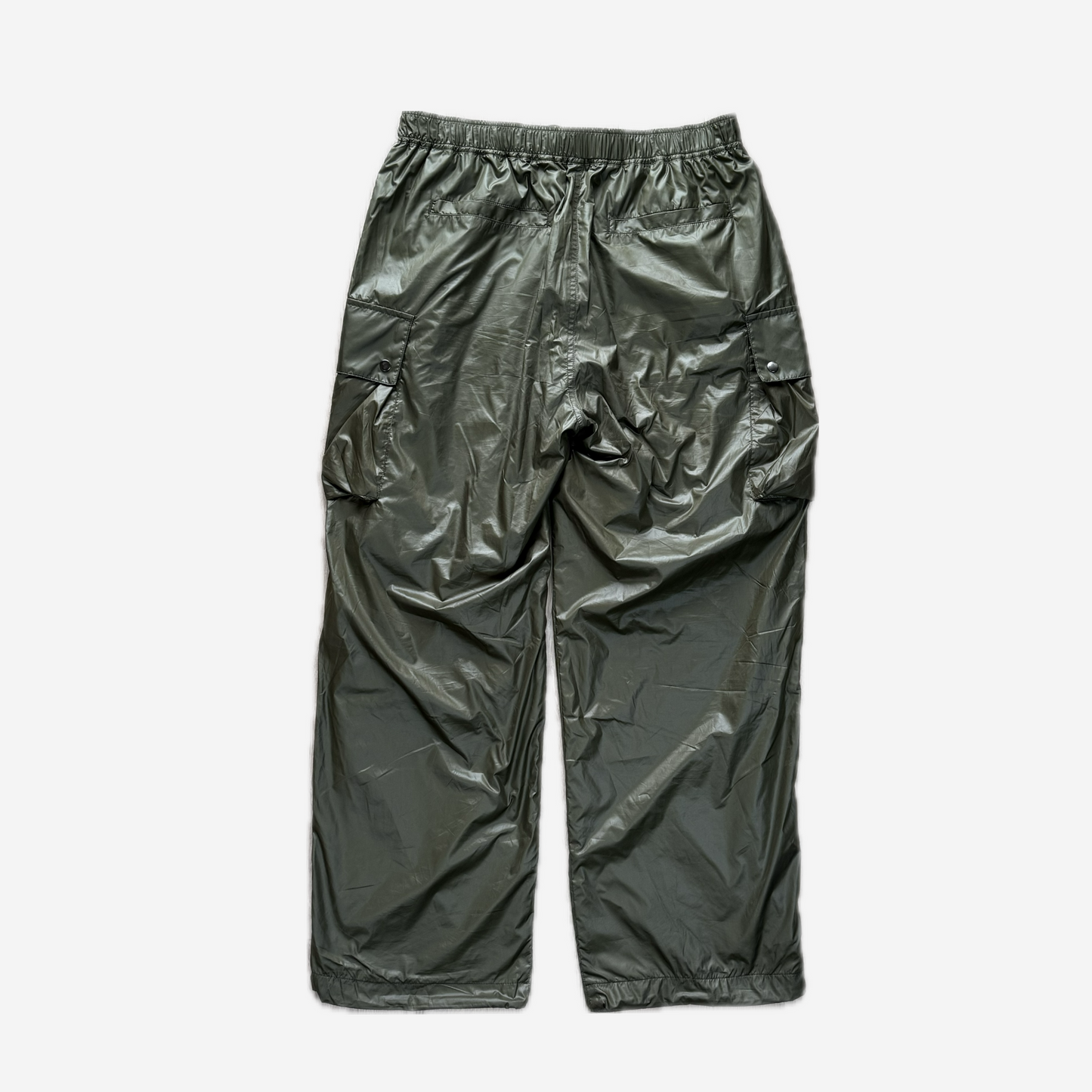 Olive Nylon Cargo Pants