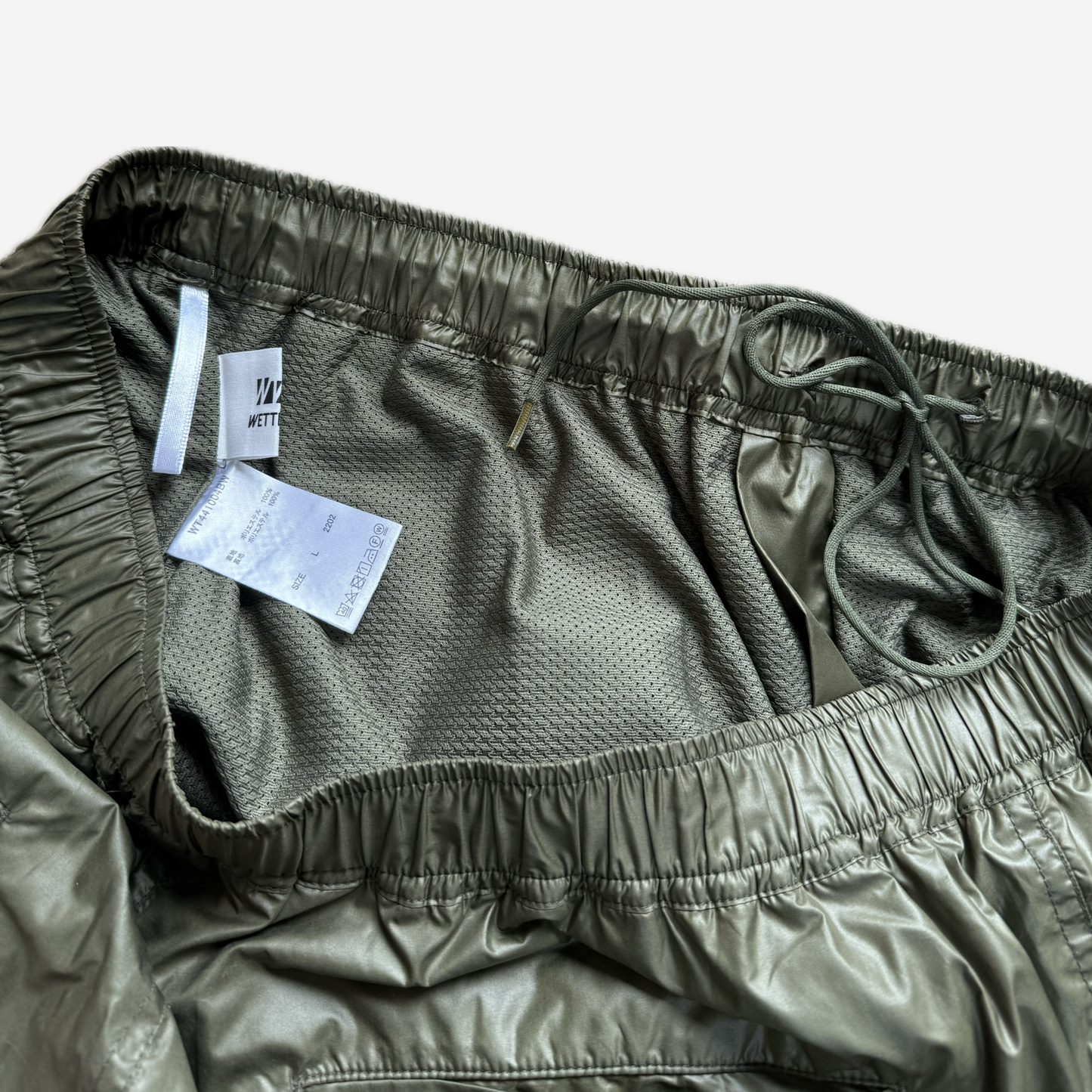 Olive Nylon Cargo Pants