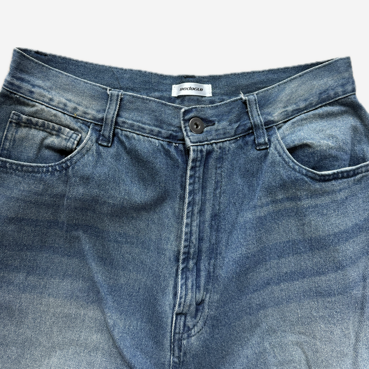 Washed Denim Pants